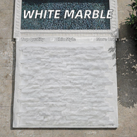 2025 Panneau de revêtement mural en pierre naturelle de marbre blanc de Carrare, carreaux à face brisée, moderne, pour extérieur et intérieur, ignifuge