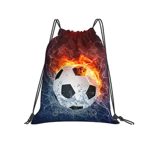 Nouveau produit Logo personnalisé sac à dos de football professionnel en polyester à sublimation léger et étanche pour la publicité avec cordon de serrage