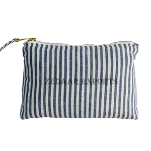 Bolsa de maquillaje de lino para cosméticos de viaje de gran capacidad ecológica al por mayor del fabricante directo elegante logotipo personalizado cremallera duradera - Product Image 3