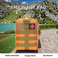 Trousse de premiers secours tactique IFAK MOLLE en nylon imperméable, format coussin, à fermeture éclair, pour transport quotidien, avec pochette médicale détachable pour EMT
