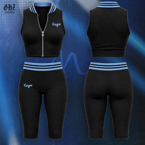 Custom Logo Loungewear <strong>Women</strong> 2 Pieces Set Polo Vest Top With Capri Body Fit Casual <strong>Women</strong> 2 Pieces Track Set <strong>Women</strong> <strong>Resort</strong> <strong>Wear</strong> - Product Image 1