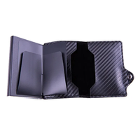 Grosir Dompet Kartu PU pria Premium dengan Slot AirTag ramping RFID dompet multi-kompartemen untuk casing ponsel