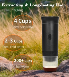 เครื่องชงกาแฟพกพาอัตโนมัติเต็มรูปแบบ ช่องเสียบ USB Type-C พร้อมระบบทำความร้อนในตัว ใช้ได้กับกาแฟบดและแคปซูล เครื่องชงเอสเพรสโซ 12V อัตโนมัติเต็มรูปแบบ - Product Image 2