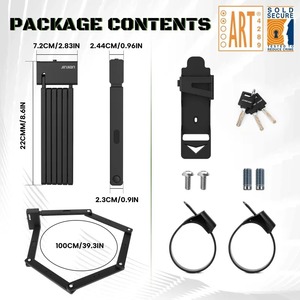<span class=keywords><strong>Candado</strong></span> Plegable para <span class=keywords><strong>Bicicleta</strong></span>, Portátil, de Alta Seguridad, Antirrobo, <span class=keywords><strong>Cadena</strong></span> Resistente, con Cable y Contraseña - Product Image 3