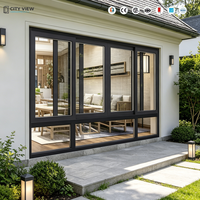 Ventana Abatible de Aluminio para Oficina Comercial, Doble Vidrio Templado, Recubrimiento en Polvo para Edificios
