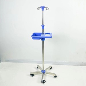 Support de pompe à perfusion Heng Longhao HLH-004 en acier inoxydable, support de perfusion IV portable, chariot d'hôpital - Product Image 2