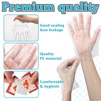 Gants en PE transparents en vrac, emballés individuellement, de qualité supérieure, pour les équipements hôteliers et les kits de spa