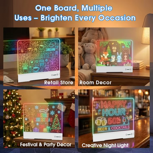 Wiederaufladbares LED-Plastik-Zeichenbrett für Mädchen und Jungen, trocken abwischbares <span class=keywords><strong>Board</strong></span> in RGB-Farben, inklusive Ständer, 7 Marker-Stifte, Kinderspielzeug - Product Image 2