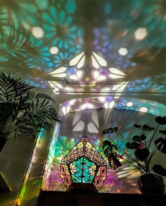 Lámpara de Proyección LED Hueca de PVC, Lámpara de Escritorio Proyector Colorida Estilo Bohemio, Recargable por USB, Decoración para el Hogar - Product Image 4