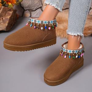 Botas de Nieve de Moda para Invierno, Botines con Suela Gruesa y Peluda, Botas de Mujer de Lujo con Piel Sintética, Zapatos Tipo Pantuflas para Hombre - Product Image 1