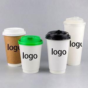 Vaso de Papel Desechable de Lujo para Té de Burbujas Caliente, Diseño Personalizado, Vaso de Papel Doble para Café para Llevar - Product Image 1
