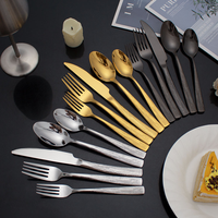 Ensemble de couverts de luxe personnalisé en acier inoxydable argenté, fourchette cuillère couteau, vente en gros pour mariages et hôtels