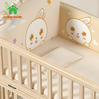Berceau en bois massif 6 en 1 pour bébés berceau convertible avec roues berceau réglable avec 3 réglages de hauteur pour les tout-petits lit bébé