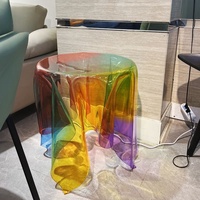 Table basse en acrylique transparente de style nordique, colorée, fantaisie, minimaliste, irisée, pour la décoration de la maison