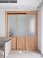 Cloison de séparation pliable en bois massif à persiennes réglables, finition naturelle, pour chambre, salon, patio