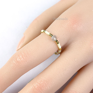 Tự nhiên mặt semiprecious Stones và Miyuki hạt giống đính cườm Vòng đàn hồi, Stretchable Nhẫn đối với trang sức làm, #10 #15 #20 - Product Image 2