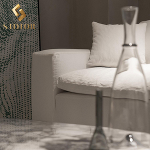 Conjunto de sofá de nube de esquina de terciopelo de plumas italianas, muebles de sala de estar, sofás curvos seccionales modulares para el hogar de lujo - Product Image 2