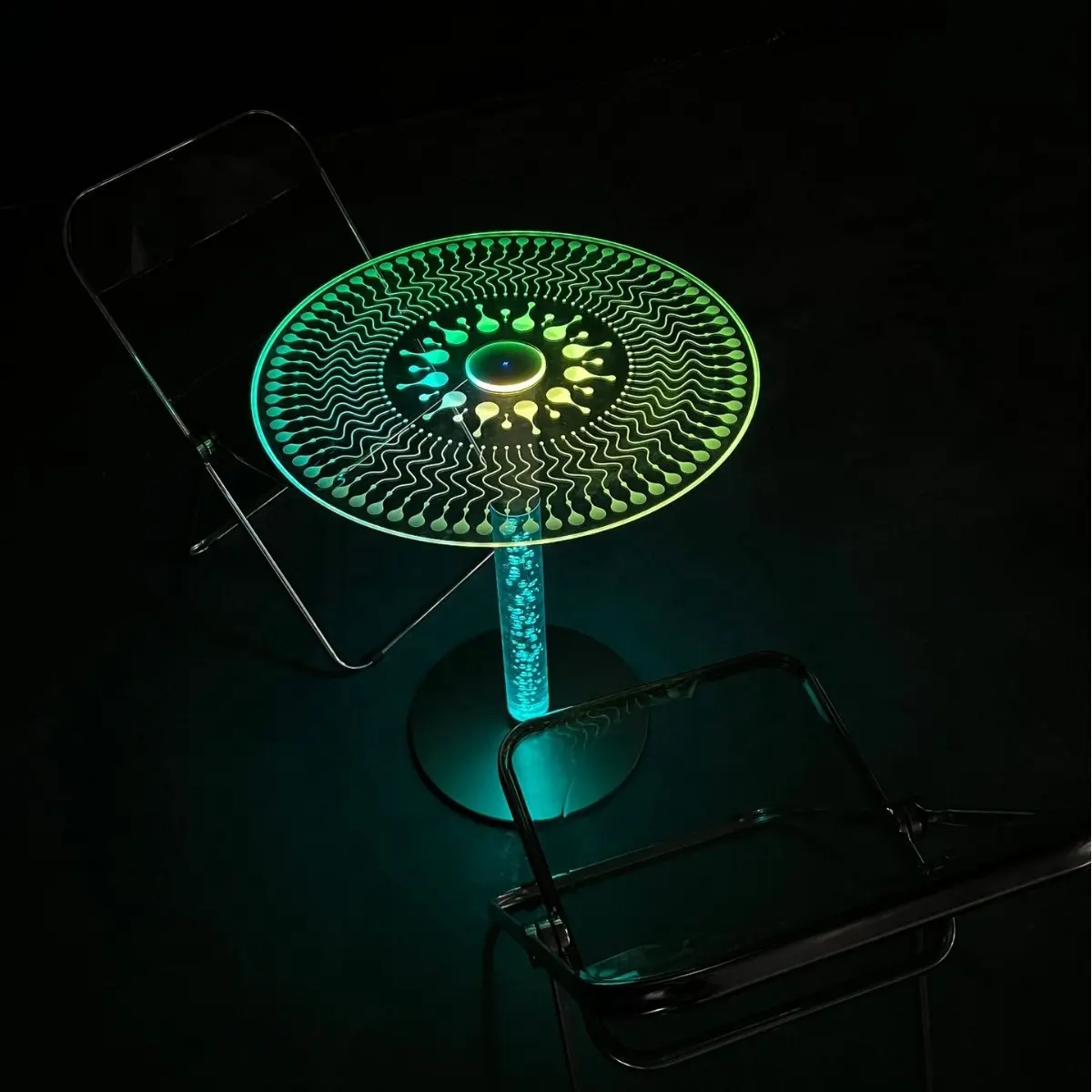 Factory Direct Smart Light Music Tempered Glass Acrylic Coffee Table Home Decorative Item