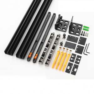 WEKIS Moderno Kit de Herrajes Negros Ocultos para Puertas Correderas Tipo Granero con Mecanismo de Cierre Suave de Aleación de Aluminio - Product Image 6