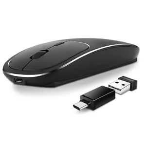 הדירוג הטוב ביותר ייחודי OEM מקורי סוג C ננו USB 2.4ghz שקט מתכת נטענת מלוטש סוריס דק עכבר אלחוטי למחשב Macbook