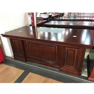 Çin ofis mobilyaları şık patron masası katı ahşap kırmızı kahverengi kaplama 2/<span class=keywords><strong>2.2</strong></span>/2.4M düz kenar büyük masa - Product Image 6