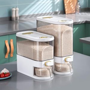 Dispensador de Arroz Multifuncional de Base Alta, Estilo Americano, 10 kg, Contenedor de Almacenamiento de PP de Grado Alimenticio para Cereales y Granos en la Cocina - Product Image 4