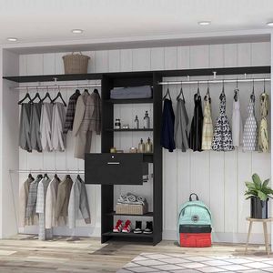DB Ashland Five Shelves Closet System & Organizer Black Wengue Finish - Product Image 4