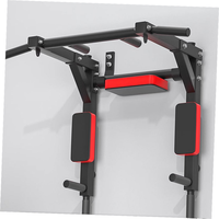 Stasiun Dip Portable Baja yang Dapat Disesuaikan, Terpasang di Dinding untuk Latihan Kekuatan, Palang Horizontal untuk Pull-up dan Chin-up, Garansi 1 Tahun