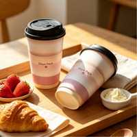 Ensemble de gobelets, couvercles et assiettes en papier biodégradable et compostable, respectueux de l'environnement, imperméables, de qualité alimentaire, tailles personnalisées, logo personnalisé, OEM/ODM