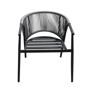 Chaise de <span class=keywords><strong>jardin</strong></span> d'extérieur HOMFUL avec dossier rond, cadre en tube de fer, rembourrage, <span class=keywords><strong>fauteuil</strong></span> de patio - Product Image 2