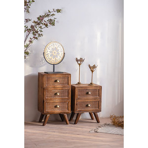 Armoire <span class=keywords><strong>de</strong></span> <span class=keywords><strong>chevet</strong></span> <span class=keywords><strong>en</strong></span> bois massif style Antique pour chambre à coucher, tiroir à 2 niveaux, support <span class=keywords><strong>de</strong></span> nuit <span class=keywords><strong>en</strong></span> <span class=keywords><strong>osier</strong></span>, <span class=keywords><strong>Table</strong></span> <span class=keywords><strong>de</strong></span> <span class=keywords><strong>chevet</strong></span> Vintage pour chambre à coucher et salon - Product Image 6