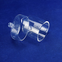 Bécher de laboratoire en quartz fondu SiO2 de haute pureté avec couvercle anti-poussière/anti-vapeur, résistant à la chaleur et aux acides, tailles personnalisées