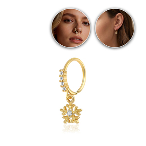 Dangle Nose Rings Hoop for Women 316L Stainless Steel Septum Nose Piercing Jewelry CZ Flower Daith Tragus Helix <strong>Lip</strong> Piercing - Product Image 5