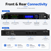 Processeur audio LA204 Pro, équipement audio professionnel 2 entrées 4 sorties, processeur numérique pour la gestion des enceintes