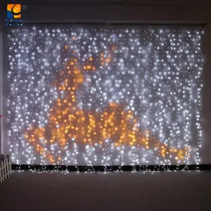 Dekorasi ruangan LED air terjun, tirai lampu led dekorasi kamar 2m x 2m