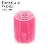 Produits Meilleure Vente Magie Soins des Cheveux En Plastique Rose Rouleaux De Cheveux Rouleau 36*63mm 12 PIÈCES/SAC