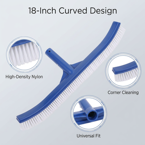 Precio Directo de Fábrica: Cepillo Curvo Resistente para Piscinas de 18 Pulgadas, Color Azul, para Esquinas y Escalones de Piscinas - Product Image 1
