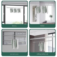 Séchoir à linge mural pliable en acier inoxydable pour balcon, gain de place, pour couettes, serviettes et vêtements