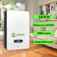 Batterie solaire Cycle de stockage d'énergie domestique Durée de vie 8500 LiFePO4 Montage mural 48v 51.2v Batterie pour système de stockage d'énergie solaire au lithium
