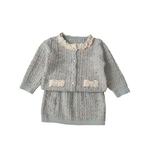 2025 nouveau Style filles vêtements ensembles petit costume <span class=keywords><strong>jupe</strong></span> <span class=keywords><strong>tricot</strong></span>é pull à la mode commerce extérieur vêtements pour enfants - Product Image 5