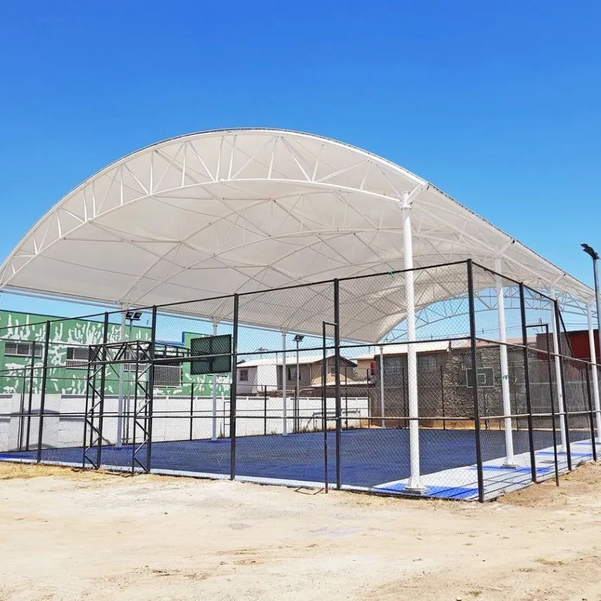 Structure en acier PVDF, 21 cm, PVC, membrane de cour de tennis, gymnastique