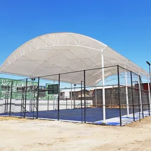 Space steel frame trusses PVDF /PVC tennis court membrane structure stadium roofing