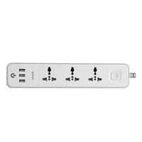 Prix usine UK Plug Universal Power Strip 3M * 0.75MM Fil de cuivre CE pour certifié 10A Courant nominal 3 Extension de stock en plastique
