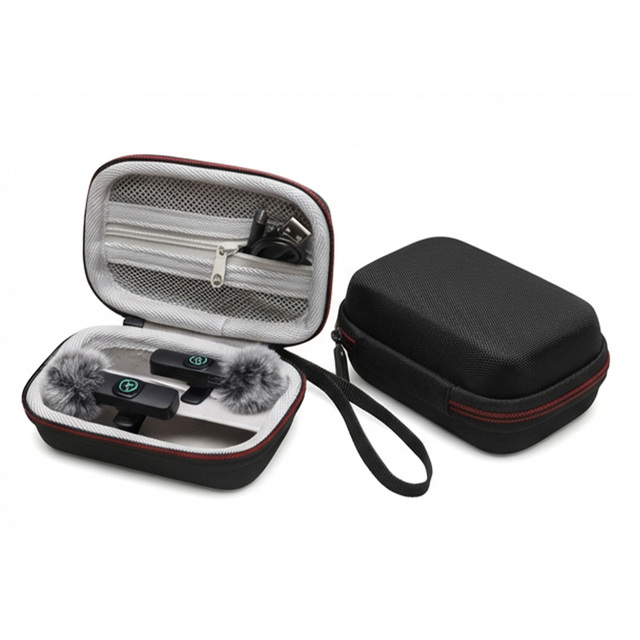 Custom EVA Wireless Lavalier Microphone Case Hard Shell Lapel Mic Carrying Storage Bag Dustproof Shockproof OEM ODM
