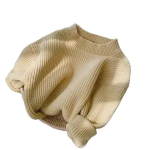 Maglione lavorato a maglia di lana morbida delle neonate di colore solido per i top dei bambini abbigliamento per bambini maglioni Pullover a maniche lunghe autunno inverno