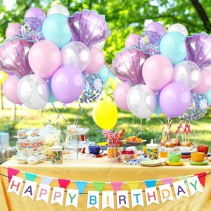 Fancy Girl Sealife Baby <b>Shower</b> Cute Gender Green Purple Wedding Pastel Party Birthday Mermaid Theme Kit Set Balloon Arch Garland - Product Image 6