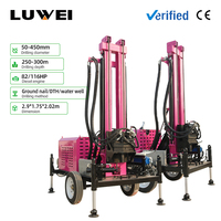 Équipement de forage de puits d'eau sur roues, machine de forage hydraulique pour la construction de puits d'eau souterraine