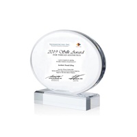 Trophée en cristal ovale personnalisé Médaille de verre Prix d'honneur de la réunion annuelle de la société Souvenir Trophée en cristal