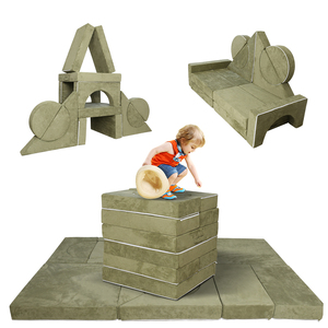 बच्चों के फर्नीचर प्ले हाउस टॉडलर्स बच्चों के फर्श सोफे खेल मजेदार मॉड्यूलर एकांत सोफे खेल रहा है - Product Image 6