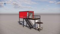 Caffetteria Ristorante Bar Chiosco Prefabbricato in Acciaio a Due Piani, Container Pop-up